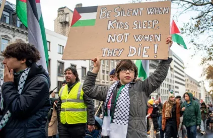 Betoging tegen de genocide in Gaza, Brussel, 11 november 2023. Foto: Karina Brys
