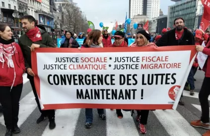 Sociaal, fiscaal, klimaat- en migranten: één strijd. Alle foto's LV/dewereldmorgen.be