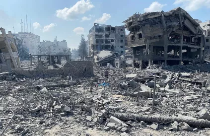 5. Dit is geen humane oorlog omdat zoiets als 'humane oorlog' niet bestaat. Gaza 2023. Foto: Wafa (Q2915969)/ CC BY-SA 3.0 DEED