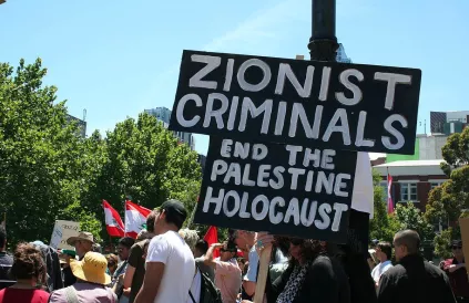 Protest in Melbourne in 2009 tegen een Israëlische aanval op de Palestijnen in Gaza. Foto: Takver, Flickr / CC BY-SA 2.0 DEED