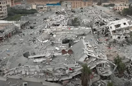 Al Zahraa, Gaza City. "Kijk niet weg". Screenshot YouTube The Grayzone