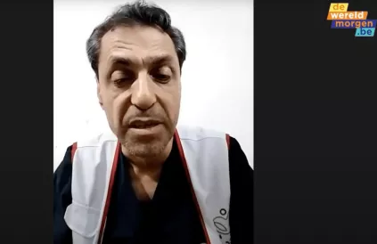 Dokter Ahmed Muhanna op 20 oktober 2023, op 17 december ontvoerd door de bezettingstroepen van Israël. Screenshot YouTube dwm