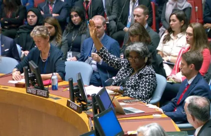 Tweemaal stemden de VS een VN-Resolutie weg met hun veto in VN-Veiligheidsraad, die oproept tot een staakt-het-vuren in Gaza. UN Photo