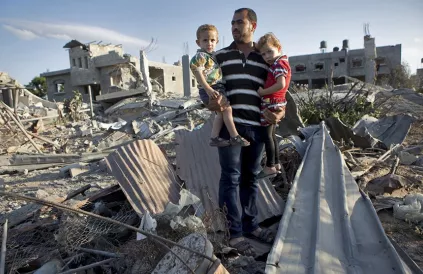 Please note that these photographs are embargoed until 5 November.
The aftermath in Gaza of the seven-week conflict between Israel and the Palestinians in the summer of 2014. More than 2,000 Palestinian civilians were killed and over 100,000 made homeless