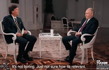 Boring, indeed. Screenshot X @TuckerCarlson