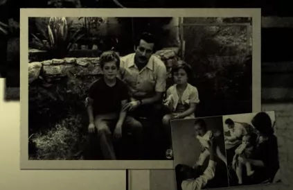 Ghassan Kanafani met zijn twee kinderen. Foto: Al Mayadeen