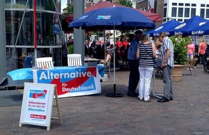 AfD op een markt in Bochum. foto: Ziko #noAfD van Dijk, Creative Commons Attribution-Share Alike 3.0