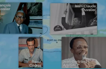 Jean-Bertrand Aristide, een dictator volgens de VRT. Screenshot VRT NWS