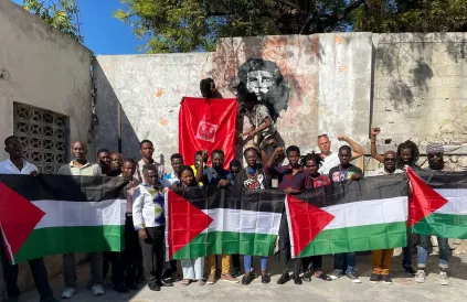 Protest in Haïti tegen de genocide in Gaza. Foto: Movement of Equality and Liberation for All Haitians