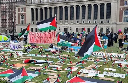 Gaza Solidarity Encampment op Columbia University (Foto: Abbad Diraneyya / CC0 1.0 DEED)