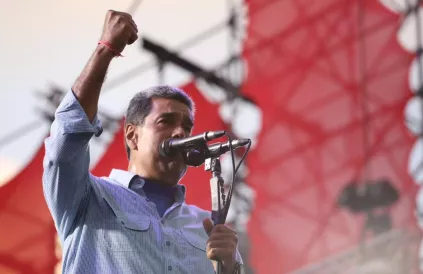 Nicolás Maduro op een verkiezingsspeech op 26 juli. Foto: REDH