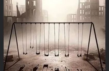 Lege schommels in Gaza. Banksy