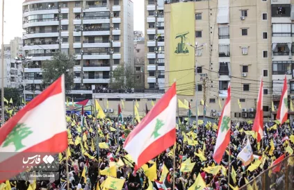 Bijeenkomst van Hezbollah aanhangers in Beirut, november 2023. Foto: Hassan Ghaedi, Wikimedia Commons / CC BY 4.0