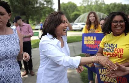 Kamala Harris tijdens de Democratische voorverkiezingen van 2019 die ze als minst populaire kandidaat vrij snel verloor. Foto: Gage Skidmore/CC BY-SA 2:0