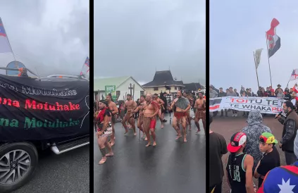 Hīkoi-mobilisatie georganiseerd door Māori activisten. Foto: Bianca Ranson