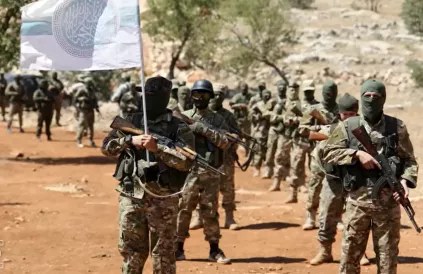 Jihadistrijders in Syrië. Foto: screenshot Geopolitical Economy Report.
