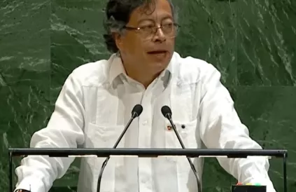 President Gustavo Petro van Colombia, VN-Algemene Vergadering, 23 september 2025. UN Photo