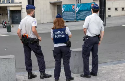 Politie in Brussel. Foto: Deposit Photos. 