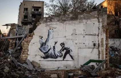 Banksy in Oekraïne. Foto: Ron Frazier, Flickr / CC BY 2.0