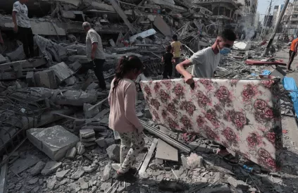 Restanten woongebouw in Gaza-Stad, 8 oktober 2023. Foto: Wikimedia / CC-BY-SA-3.0