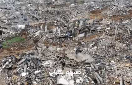 Een 'veilige' terugkeer naar Beit Hanoun, Gaza. Foto: X @HossamShabat