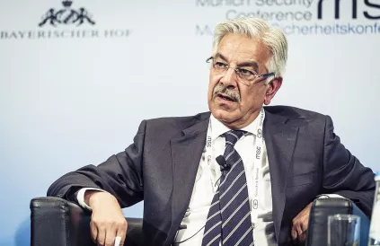 Khawaja Asif, de Pakistaanse minister van Defensie. Foto: Kuhlmann /MSC, Wikimedia Commons / CC BY 3.0 DE