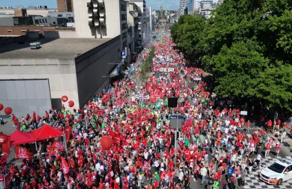 Nationale vakbondsbetoging 25 juni 2025. Foto: StreamMedia