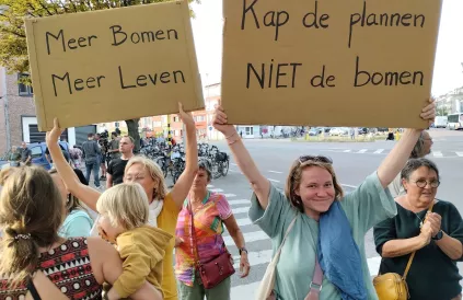 Protest op woensdagavond 20 augustus. Foto: Marc Vandepitte