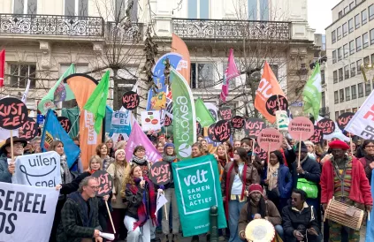 De Federatie organiseerde een actie tegen de besparingen 'Kust ze!'. Foto: De Federatie
