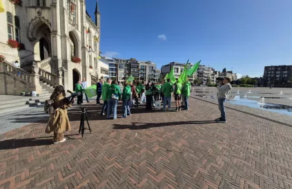 De actie in Sint-Niklaas. Foto: ACV