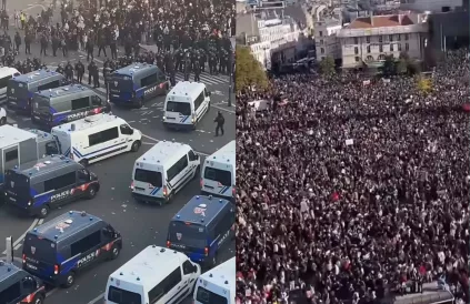 Beeld: betoging 17 oktober Frankrijk