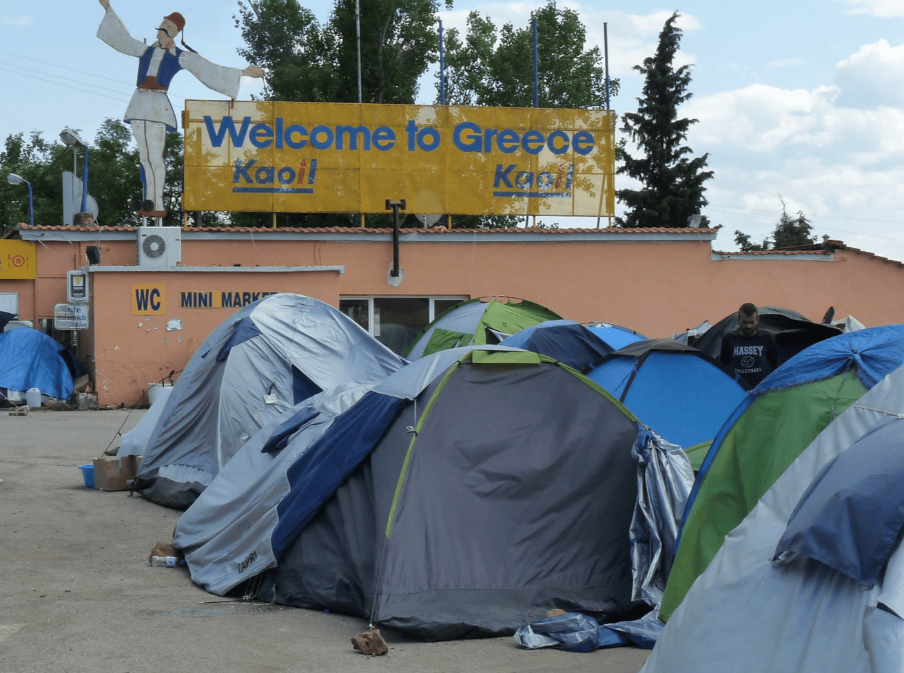 Vluchtelingenkamp in Griekenland.