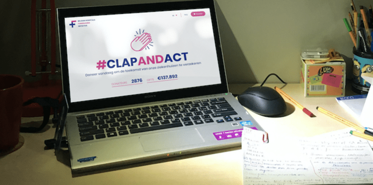 Homepage van de actie #ClapAndAct.