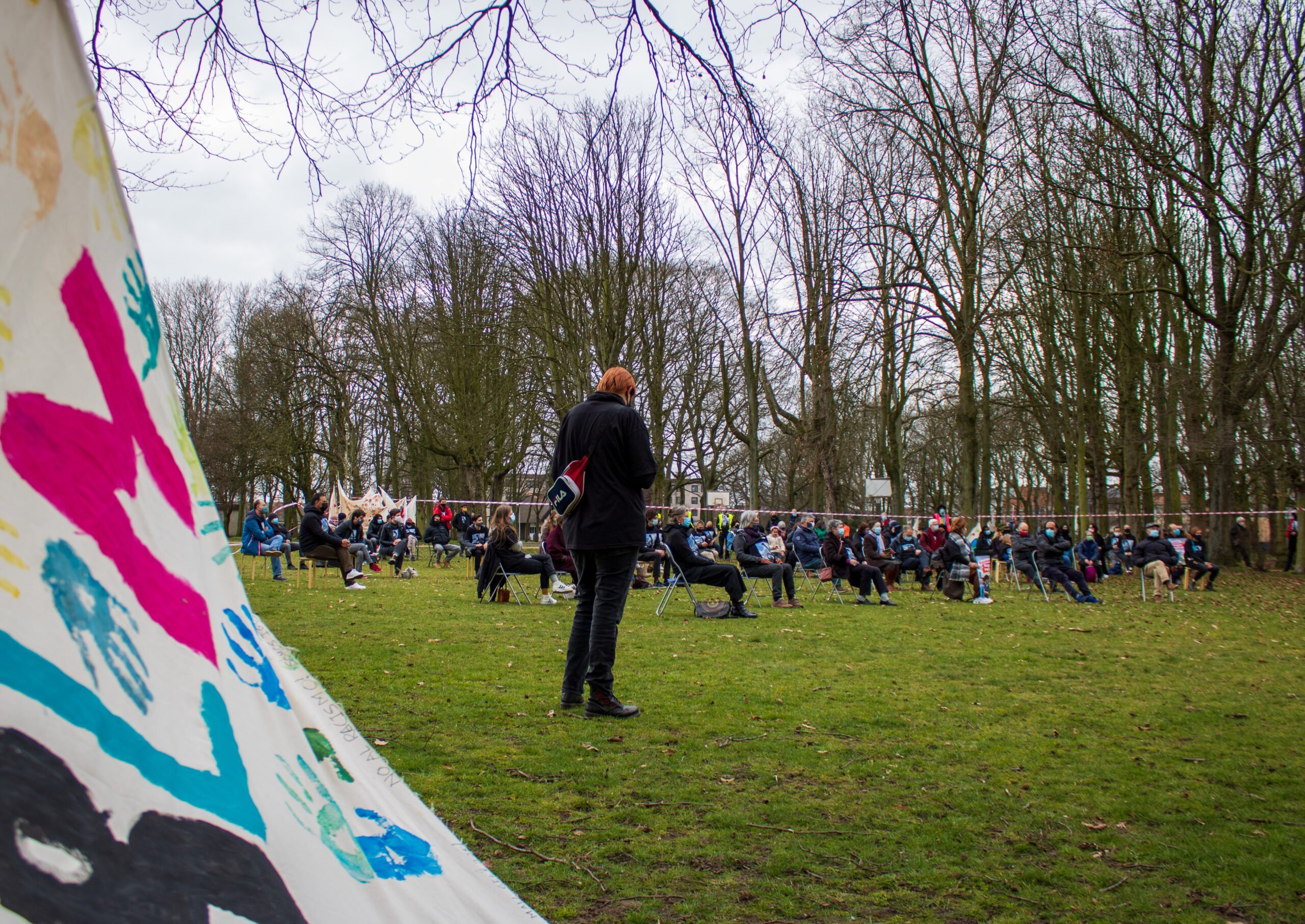 Actie Platform 21/03 internationale dag tegen racisme in Kielpark, Antwerpen