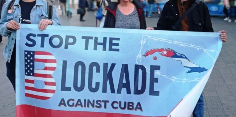 Actie tegen VS blokkade Cuba